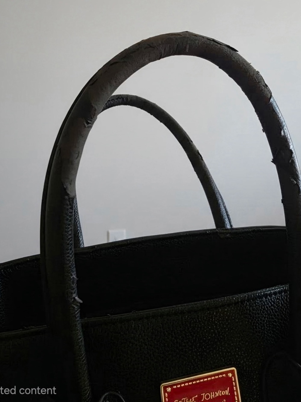 Betsey Johnson Black Tote with Pink Quilted Pouch - Picture 2 of 3